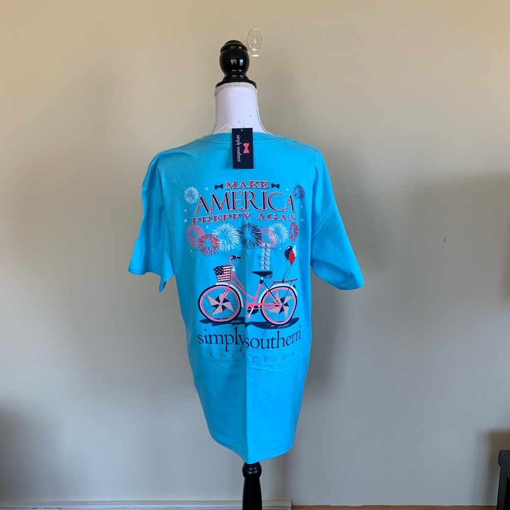 New Large Simply Southern Make America Preppy Again Tee Shirt